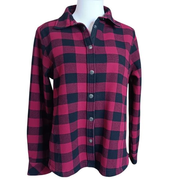 ORVIS‎ Barn Jacket M Snaps Plaid Gorp Utility Outdoors Cabin Country Western Red - Picture 1 of 9